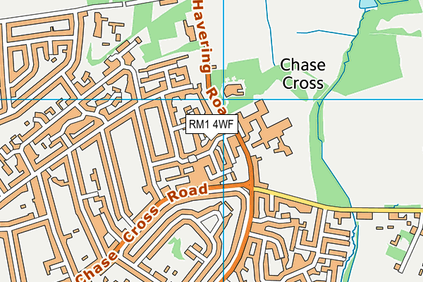 RM1 4WF map - OS VectorMap District (Ordnance Survey)