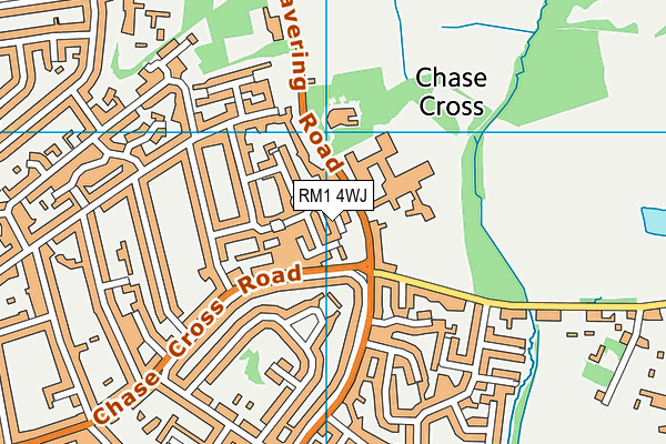 RM1 4WJ map - OS VectorMap District (Ordnance Survey)