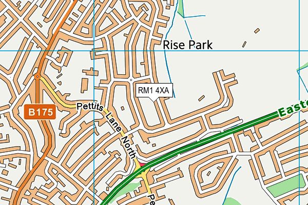 RM1 4XA map - OS VectorMap District (Ordnance Survey)