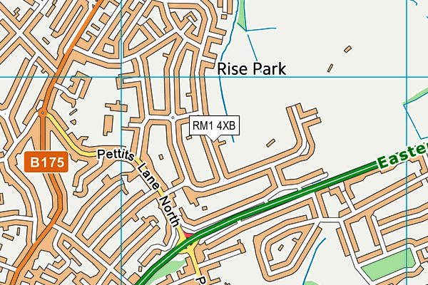 RM1 4XB map - OS VectorMap District (Ordnance Survey)