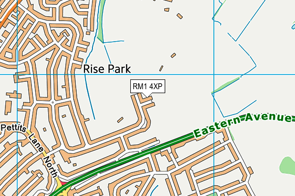 RM1 4XP map - OS VectorMap District (Ordnance Survey)