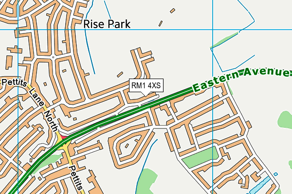 RM1 4XS map - OS VectorMap District (Ordnance Survey)