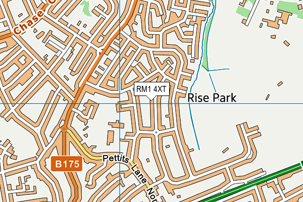 RM1 4XT map - OS VectorMap District (Ordnance Survey)