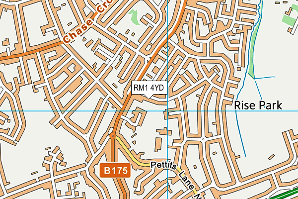 RM1 4YD map - OS VectorMap District (Ordnance Survey)
