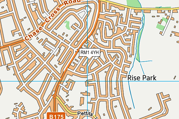 RM1 4YH map - OS VectorMap District (Ordnance Survey)