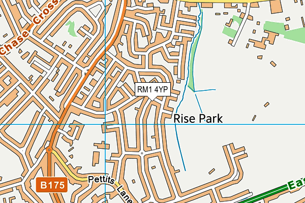 RM1 4YP map - OS VectorMap District (Ordnance Survey)