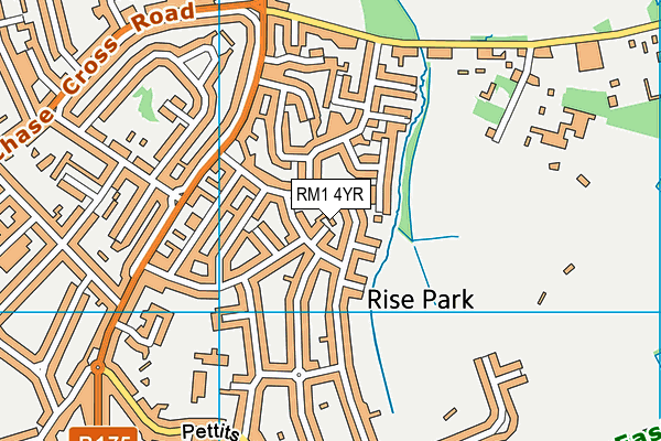 RM1 4YR map - OS VectorMap District (Ordnance Survey)