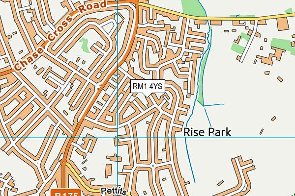 RM1 4YS map - OS VectorMap District (Ordnance Survey)