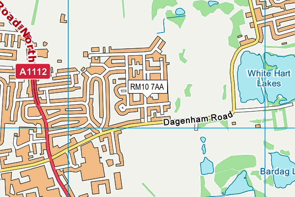 RM10 7AA map - OS VectorMap District (Ordnance Survey)