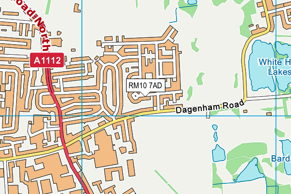 RM10 7AD map - OS VectorMap District (Ordnance Survey)