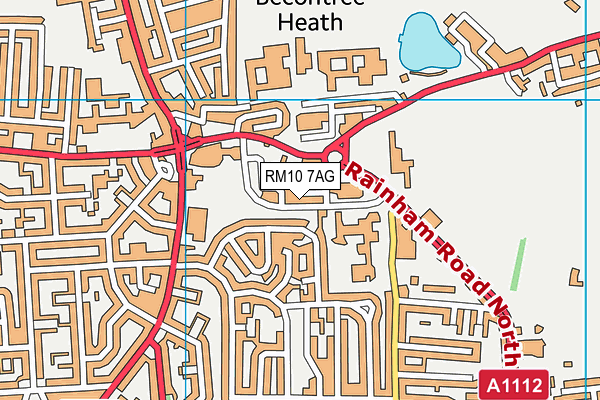 RM10 7AG map - OS VectorMap District (Ordnance Survey)