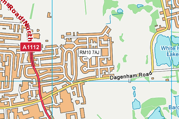 RM10 7AJ map - OS VectorMap District (Ordnance Survey)