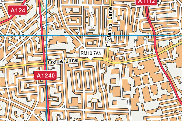 RM10 7AN map - OS VectorMap District (Ordnance Survey)