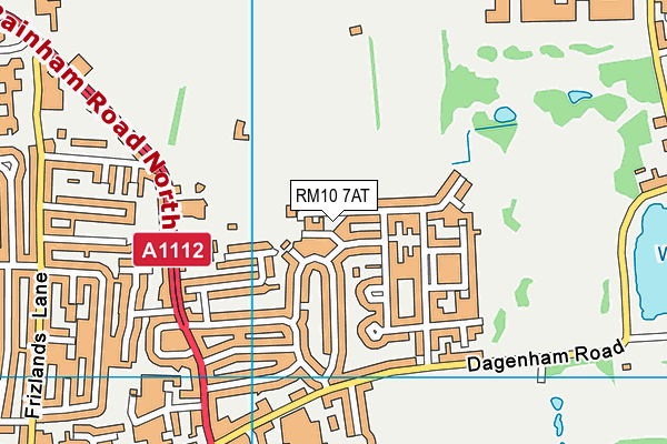RM10 7AT map - OS VectorMap District (Ordnance Survey)