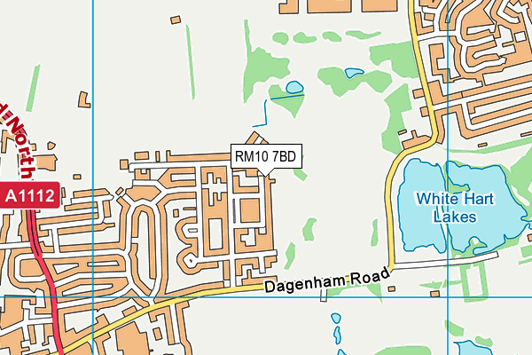 RM10 7BD map - OS VectorMap District (Ordnance Survey)