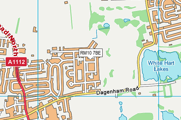 RM10 7BE map - OS VectorMap District (Ordnance Survey)