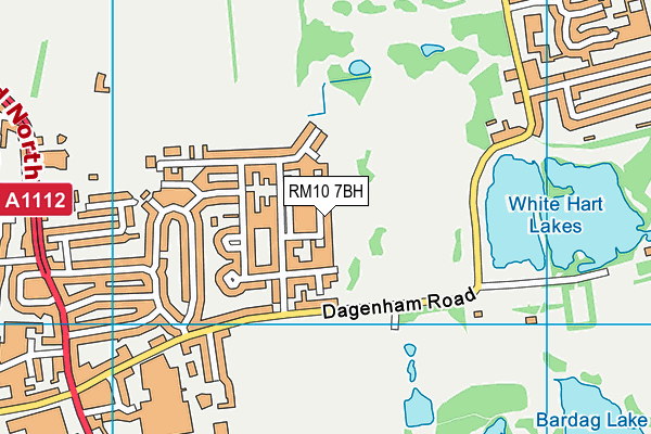 RM10 7BH map - OS VectorMap District (Ordnance Survey)