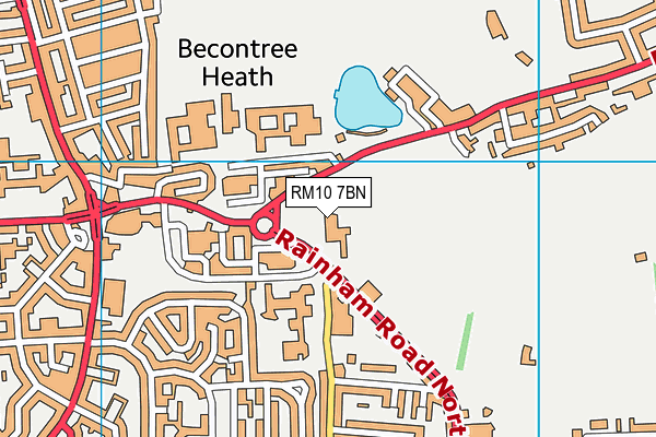 RM10 7BN map - OS VectorMap District (Ordnance Survey)