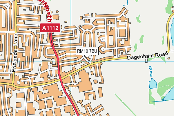 RM10 7BU map - OS VectorMap District (Ordnance Survey)