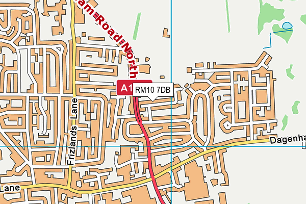RM10 7DB map - OS VectorMap District (Ordnance Survey)