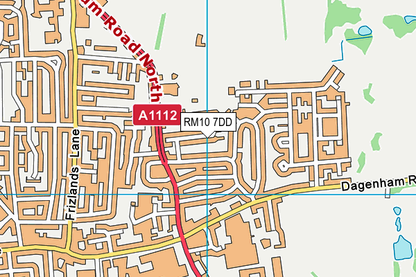 RM10 7DD map - OS VectorMap District (Ordnance Survey)