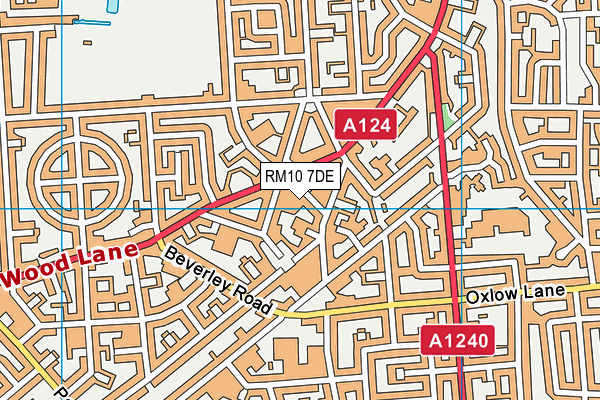 RM10 7DE map - OS VectorMap District (Ordnance Survey)