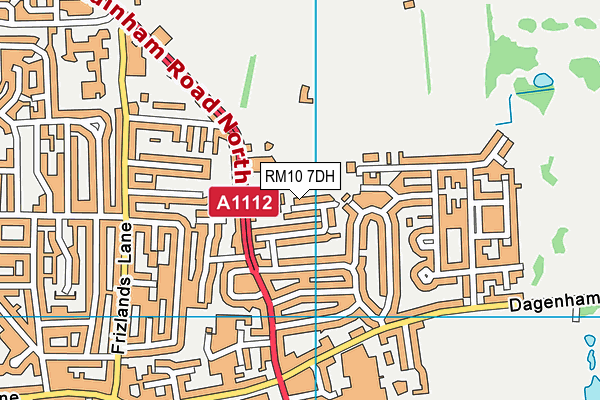 RM10 7DH map - OS VectorMap District (Ordnance Survey)