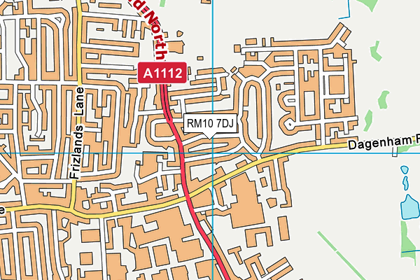 RM10 7DJ map - OS VectorMap District (Ordnance Survey)