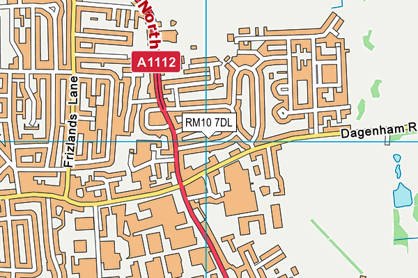 RM10 7DL map - OS VectorMap District (Ordnance Survey)