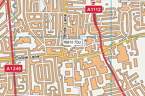 RM10 7DU map - OS VectorMap District (Ordnance Survey)