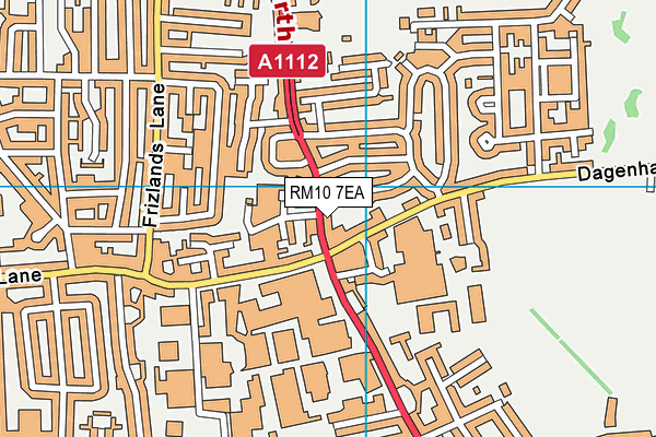RM10 7EA map - OS VectorMap District (Ordnance Survey)
