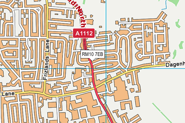 RM10 7EB map - OS VectorMap District (Ordnance Survey)