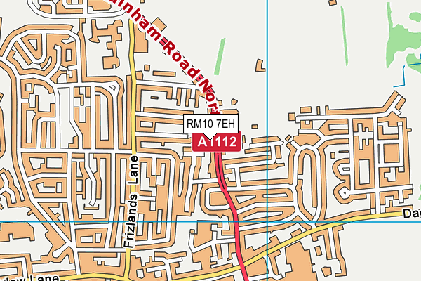 RM10 7EH map - OS VectorMap District (Ordnance Survey)