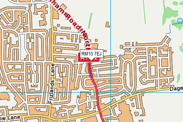 RM10 7EJ map - OS VectorMap District (Ordnance Survey)