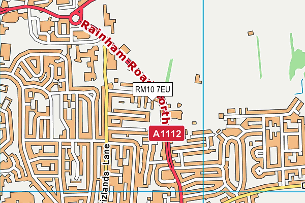 RM10 7EU map - OS VectorMap District (Ordnance Survey)