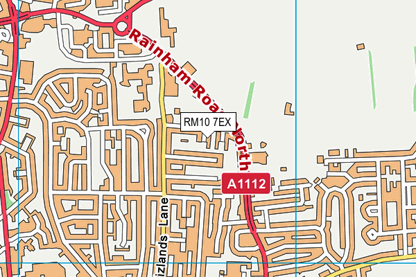 RM10 7EX map - OS VectorMap District (Ordnance Survey)