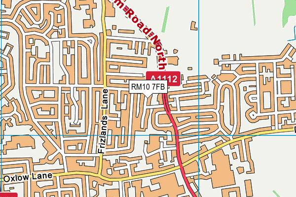 RM10 7FB map - OS VectorMap District (Ordnance Survey)