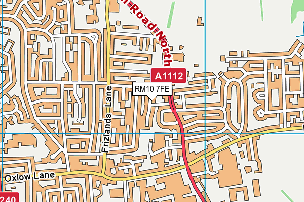 RM10 7FE map - OS VectorMap District (Ordnance Survey)