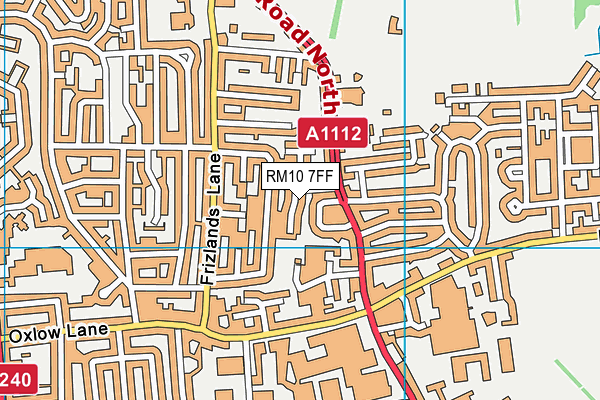 RM10 7FF map - OS VectorMap District (Ordnance Survey)