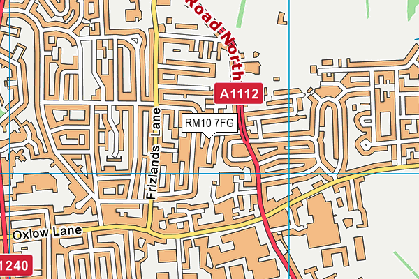 RM10 7FG map - OS VectorMap District (Ordnance Survey)