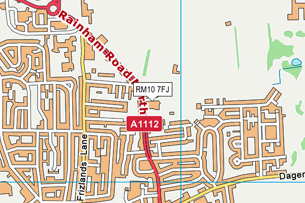 RM10 7FJ map - OS VectorMap District (Ordnance Survey)