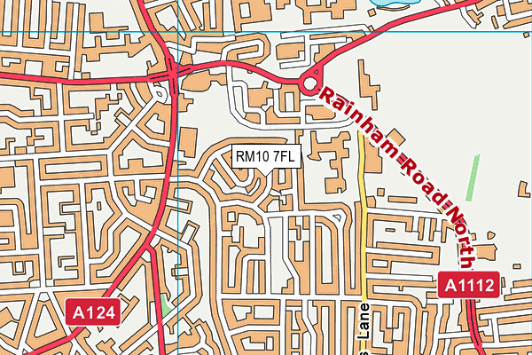 RM10 7FL map - OS VectorMap District (Ordnance Survey)