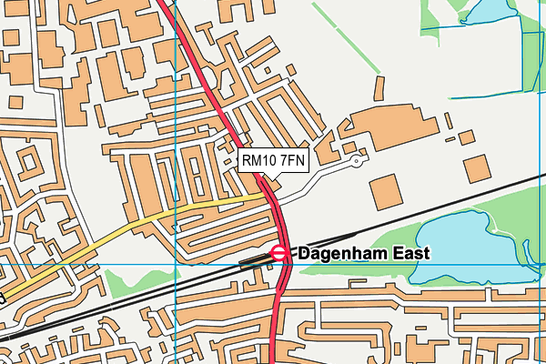 RM10 7FN map - OS VectorMap District (Ordnance Survey)
