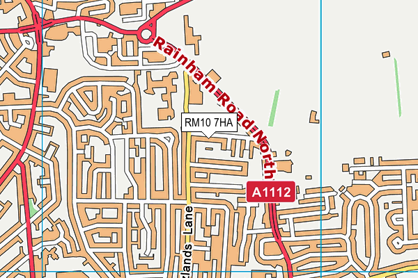 RM10 7HA map - OS VectorMap District (Ordnance Survey)