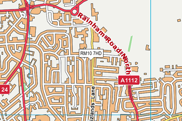 RM10 7HD map - OS VectorMap District (Ordnance Survey)