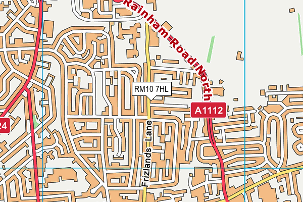 RM10 7HL map - OS VectorMap District (Ordnance Survey)