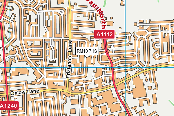 RM10 7HS map - OS VectorMap District (Ordnance Survey)