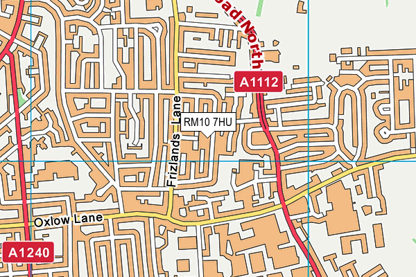 RM10 7HU map - OS VectorMap District (Ordnance Survey)