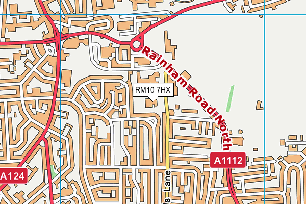 RM10 7HX map - OS VectorMap District (Ordnance Survey)