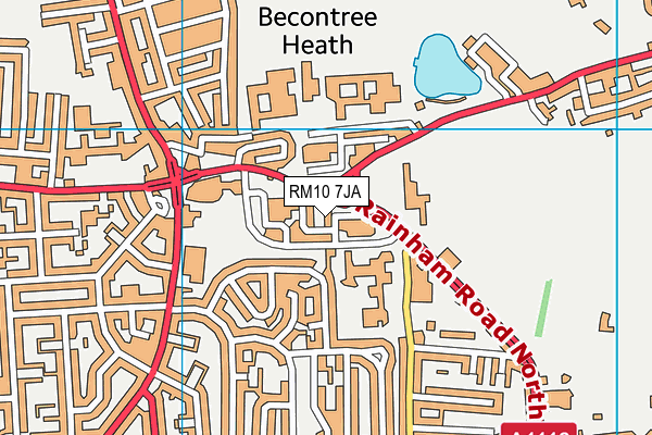 RM10 7JA map - OS VectorMap District (Ordnance Survey)